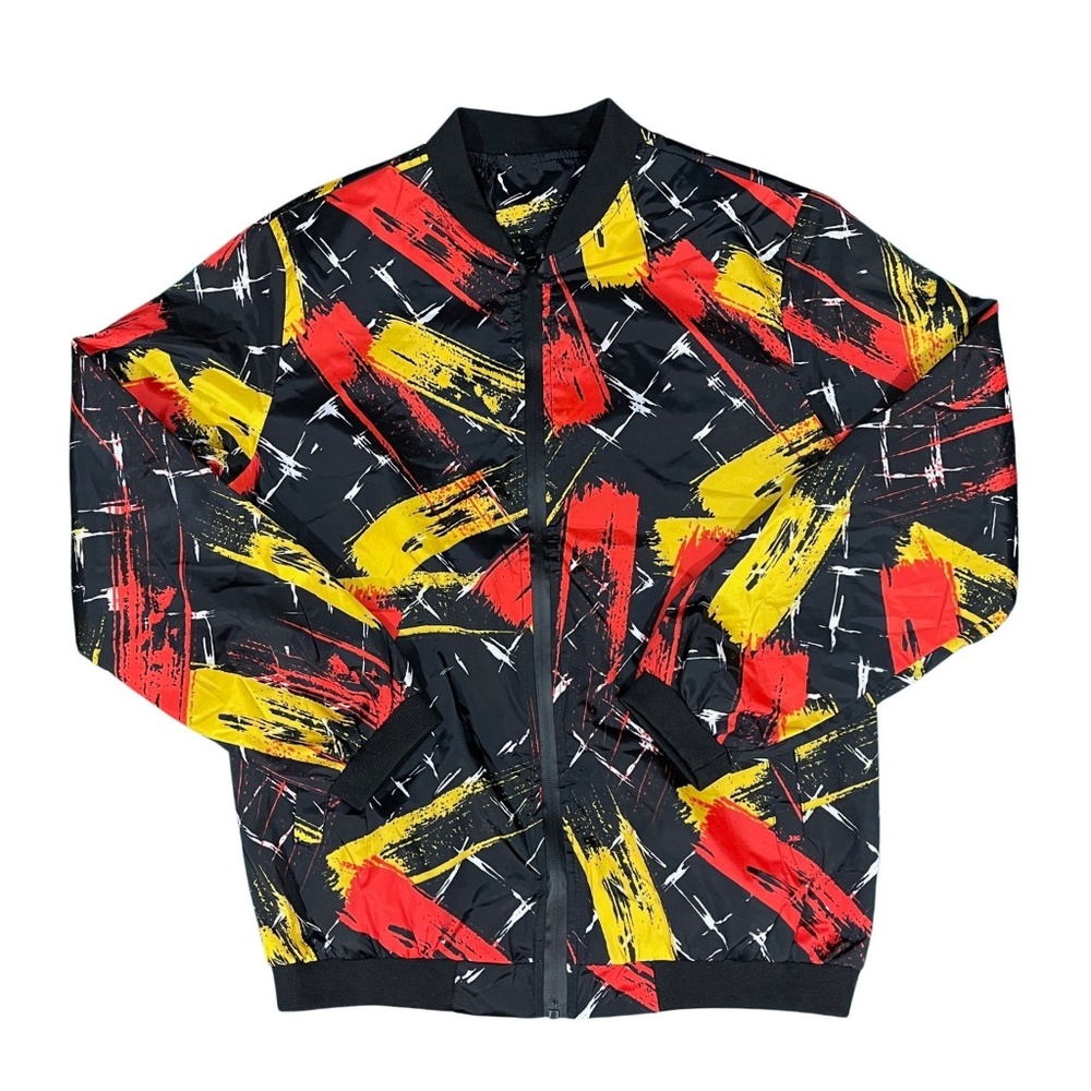 Black Abstract bomber jacket